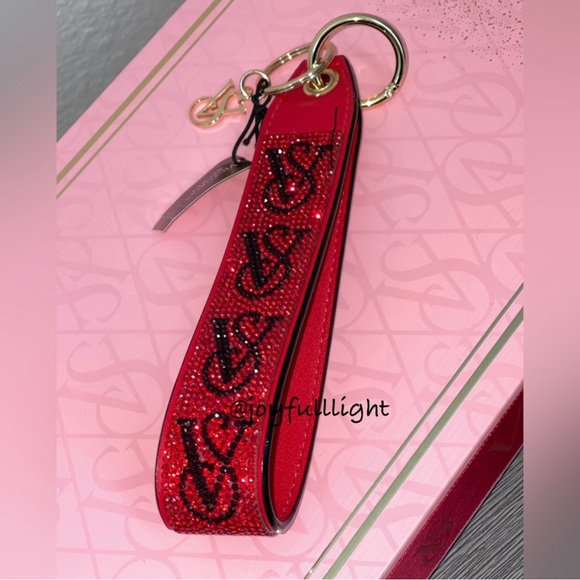 Rare and HTF VICTORIA'S SECRET 2023 red Wristlet Strap Keychain (price is firm) - Picture 2 of 4